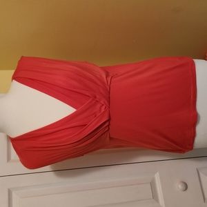 Sleeveless Stretch Knit Coral Top